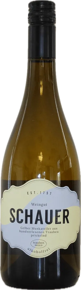 Flasche Schauer Muskateller Secco, alkoholfrei